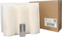 Stonebriar 3 Count White Real Wax 3x8 Flameless LED Pillar Candles with Remote and Timer (WS)