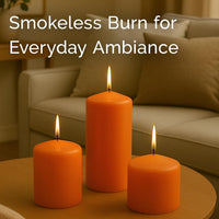 Stonebriar Unscented Pillar Candles – 35 Hour Burn Time, Long-Lasting Wax Candles for Weddings, Holidays, Home Décor & Special Events, Pack of 6, Orange, 3" x 4" (WS)