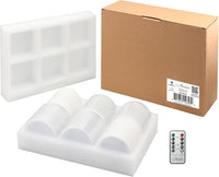 Stonebriar 3 Count White Real Wax 3x4 Flameless LED Pillar Candles with Remote and Timer
