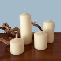 Stonebriar Unscented Pillar Candles – 35 Hour Burn Time, Long-Lasting Wax Candles for Weddings, Holidays, Home Décor & Special Events, Pack of 3, Ivory, 3" x 4" (WS)