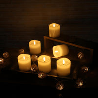 Stonebriar 3 Count White Real Wax 3x3 Flameless LED Pillar Candles with Remote and Timer (WS)