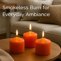 Stonebriar Unscented Pillar Candles – 18 Hour Burn Time, Long-Lasting Wax Candles for Weddings, Holidays, Home Décor & Special Events, Pack of 6, Orange, 3" x 3"