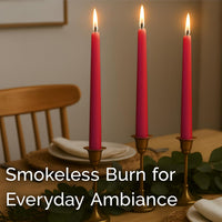 Stonebriar Unscented Taper Candles – 7 Hour Burn Time, Long-Lasting Wax Candles for Weddings, Holidays, Home Décor & Special Events, Pack of 4, Red, 10" (WS)