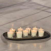 Stonebriar 48 Pack Unscented Long Burning Clear Glass Ivory Wax Filled Votive Candles (WS)