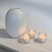 Stonebriar 12 Hour Long Burning Unscented Wax Filled Votive Holders, 24 Pack, White (WS)