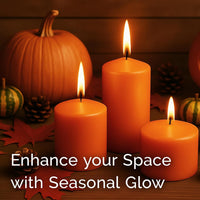 Stonebriar Unscented Pillar Candles – 65 Hour Burn Time, Long-Lasting Wax Candles for Weddings, Holidays, Home Décor & Special Events, Pack of 6, Orange, 3" x 6" (WS)