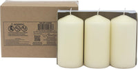 Stonebriar Unscented Pillar Candles – 65 Hour Burn Time, Long-Lasting Wax Candles for Weddings, Holidays, Home Décor & Special Events, Pack of 3, Ivory, 3" x 6" (WS)
