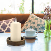 Stonebriar Unscented Pillar Candles – 65 Hour Burn Time, Long-Lasting Wax Candles for Weddings, Holidays, Home Décor & Special Events, Pack of 3, Ivory, 3" x 6"