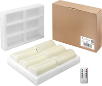 Stonebriar 3 Count Ivory Real Wax 3x6 Flameless LED Pillar Candles with Remote and Timer