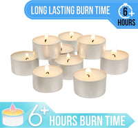 Stonebriar 300 Pack Unscented Tea Light Candles with 6-7 Hour Extended Burn Time, White, 300 Count