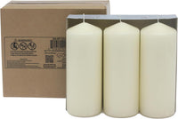 Stonebriar Unscented Pillar Candles – 80 Hour Burn Time, Long-Lasting Wax Candles for Weddings, Holidays, Home Décor & Special Events, Pack of 3, Ivory, 3" x 8" (WS)