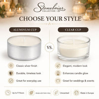 Aluminum cup vs clear cup 9-hour tealights: choose your style