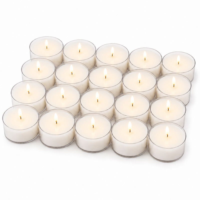 Stonebriar 9-hour oversized tealight candles, clear cup, 20 pack