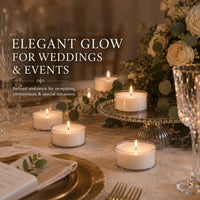 Clear-cup tealights: elegant glow for weddings and events