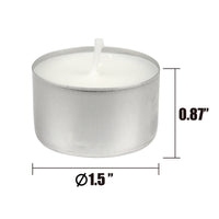Long Burning 8 Hour Unscented Tea Light Candles, White, 200 Pack (WS)