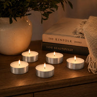 Aluminum-cup tealights for hosting and gatherings