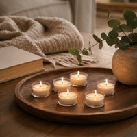 Clear-cup tealights for home and relaxation
