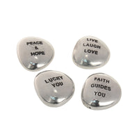 Set of 4 Small Aluminum Double Sided Sentiment Charms