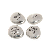 Set of 4 Small Aluminum Double Sided Sentiment Charms (WS)