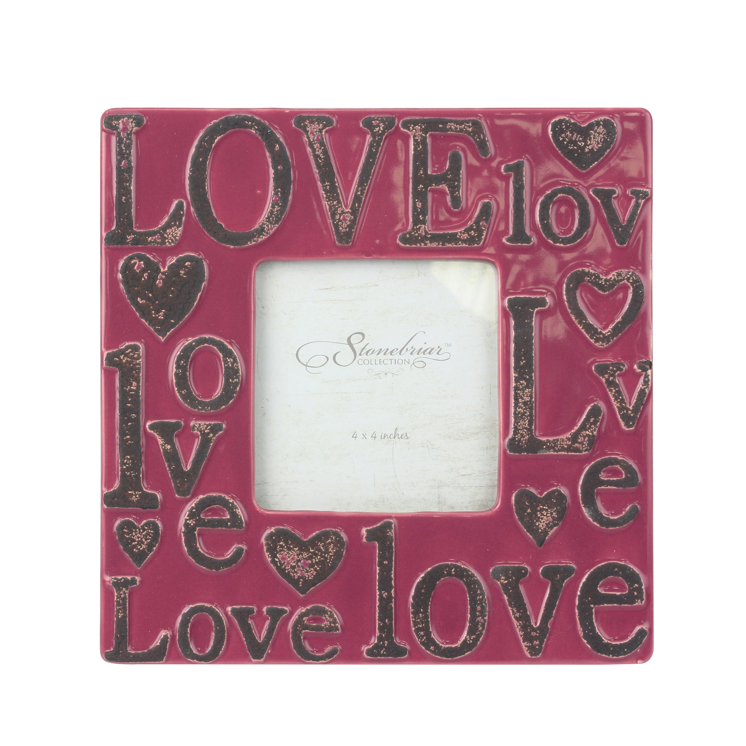 4x4 Worn Marsala Ceramic LOVE Frame (WS)