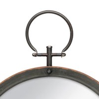 Stonebriar Round Rustic Bronze Metal Mirror with Rivet Detail