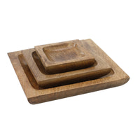 Stonebriar Natural Mango Wood 3 Piece Serving Platter Set
