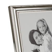 Stonebriar Silver Metal Photo Frame with Textured Border and Easel Back Stand, 4x6 (WS)