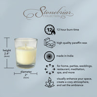 Stonebriar 24 Pack Unscented Long Burning Clear Glass Ivory Wax Filled Votive Candles