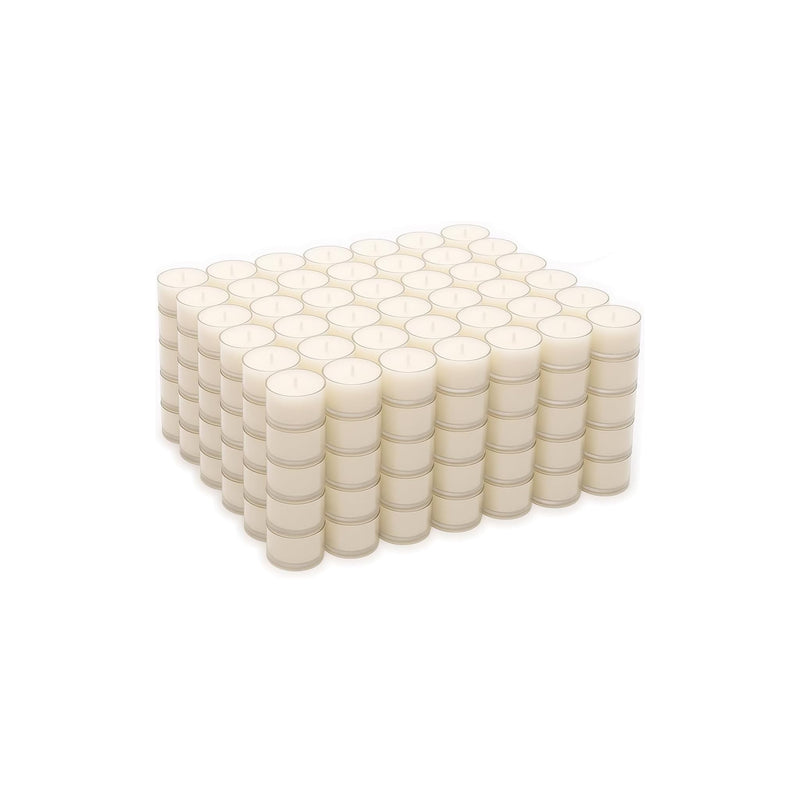 Stonebriar 192-pack unscented clear-cup tea light candles, 8-hour burn time
