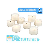 Stonebriar 192-pack unscented clear-cup tea light candles, 8-hour burn time