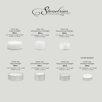 Stonebriar 192-pack unscented clear-cup tea light candles, 8-hour burn time