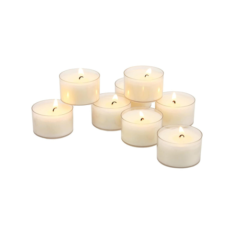 Stonebriar 24-pack unscented clear-cup tea light candles, 6 to 7 hour burn time