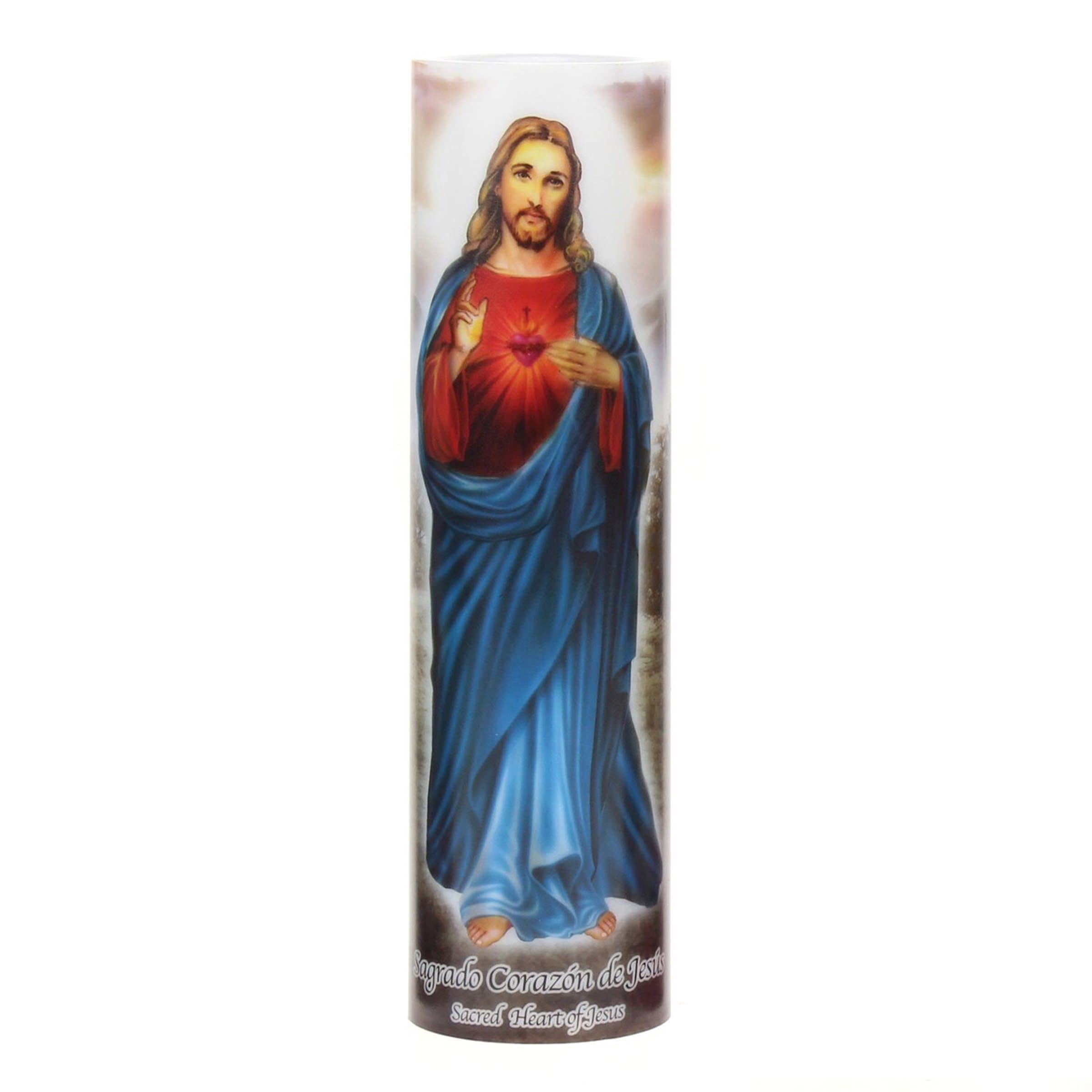Stonebriar Jesus flameless LED devotional prayer candle with automatic timer