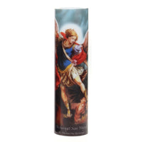 Stonebriar St. Michael flickering LED prayer candle with automatic timer