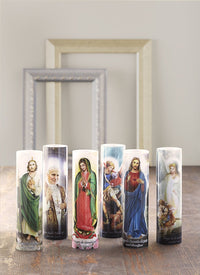 Stonebriar flameless LED religious devotional candle with automatic timer