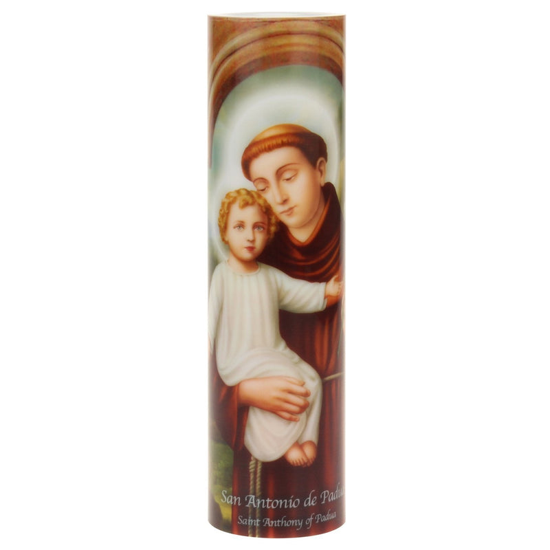 Stonebriar flameless LED religious devotional candle with automatic timer