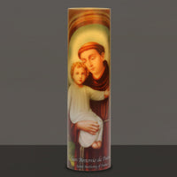 Stonebriar flameless LED religious devotional candle with automatic timer