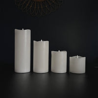 Stonebriar 6-pack white flameless LED pillar candles, 3 by 3 inch, with remote and timer