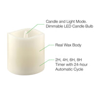 Stonebriar 6-pack ivory flameless LED pillar candles, 3 by 3 inch, with remote and timer