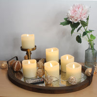 Stonebriar 6-pack ivory flameless LED pillar candles, 3 by 3 inch, with remote and timer