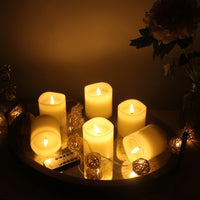 Stonebriar 6-pack ivory flameless LED pillar candles, 3 by 3 inch, with remote and timer