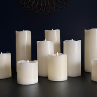 Stonebriar 6-pack ivory flameless LED pillar candles, 3 by 3 inch, with remote and timer