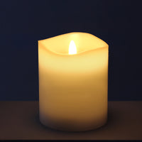 Stonebriar 6-pack white flameless LED pillar candles, 3 by 4 inch, with remote and timer