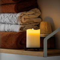 Stonebriar 6-pack white flameless LED pillar candles, 3 by 4 inch, with remote and timer