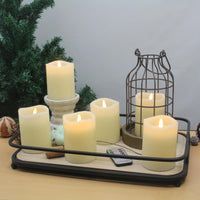 Stonebriar 6-pack ivory flameless LED pillar candles, 3 by 4 inch, with remote and timer