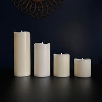 Stonebriar 6-pack ivory flameless LED pillar candles, 3 by 4 inch, with remote and timer