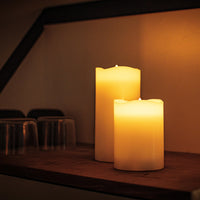 Stonebriar 6-pack ivory flameless LED pillar candles, 3 by 4 inch, with remote and timer