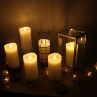 Stonebriar 6-pack white flameless LED pillar candles, 3 by 6 inch, with remote and timer