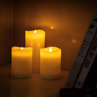 Stonebriar 6-pack white flameless LED pillar candles, 3 by 6 inch, with remote and timer