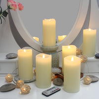 Stonebriar 6-pack ivory flameless LED pillar candles, 3 by 6 inch, with remote and timer